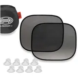 Heyner Heyner® Auto-sonnenschutz 44x36cm 2er Set mit Saugnäpfen für Autofenster UV Schutz Scheibe Auto Pkw Lkw Babys Kinder Sonnenblende