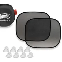 Heyner Heyner® Auto-sonnenschutz 44x36cm 2er Set mit Saugnäpfen für Autofenster UV Schutz Scheibe Auto Pkw Lkw Babys Kinder Sonnenblende