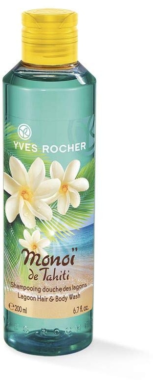 Yves Rocher MONOÏ Dusch-Shampoo Lagune, Hair & Body Shampoo, Duschshampoo für Damen, 1 x Flacon 200 ml
