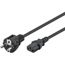 goobay 50098 Stromkabel Schwarz 2 Meter, mit geraden Anschlüssen