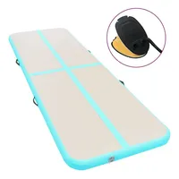 vidaXL Aufblasbare Gymnastikmatte mit Pumpe 300x100x10 cm PVC Grün