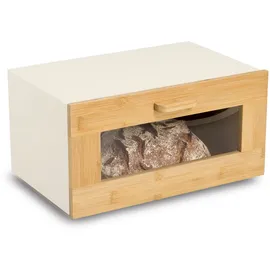 Zeller Brotkasten Metall/Bambus Beige