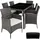 Tectake Rattan Sitzgruppe Porto 6-tlg. Grau
