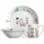 LEONARDO HOME Bambini Avventura Kinder Geschirr-Set 3-teilig - Kinder-Geschirr aus Porzellan - Spülmaschinenfest, mikrowellengeeignet - 3er Set Schale, Tasse und Teller mit Motiv Dino, 022805
