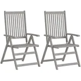 vidaXL Gartenstuhl 57 x 69 x 111 cm grau klappbar 2 St.