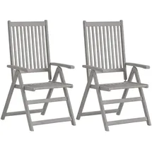 vidaXL Gartenstuhl 57 x 69 x 111 cm grau klappbar 2 St.