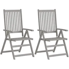 vidaXL Gartenstuhl 57 x 69 x 111 cm grau klappbar 2 St.