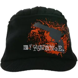 Unisex Schirm-Mütze mit ""My Chemical Romance"" Schriftzug Schirm-Beanie Freizeit-Mütze KC1012411MCR Schwarz/Rot - One-Size