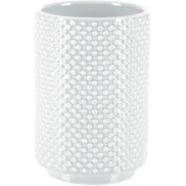 Spirella Zahnputzbecher Zahnbürstenhalter Mero 8x8x11,5 cm Steinoptik - Weiß