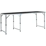 vidaXL Klappbarer Campingtisch Grau Aluminium 180 x 60 cm