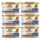 GOURMET Gold Nassfutter mit Lamm Mousse für adulte Katzen 6x85g