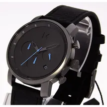 MVMT Chrono Gunmetal Black Leder 40 mm MC02-GUBL