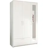SchlafKONTOR Drehtürenschrank Lepini 117 x 191 x 50 cm Weiß
