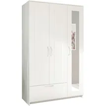 SchlafKONTOR Drehtürenschrank Lepini 117 x 191 x 50 cm Weiß