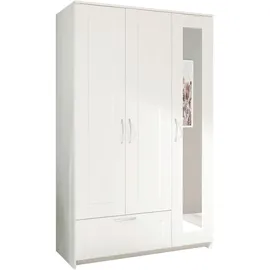 SchlafKONTOR Drehtürenschrank Lepini 117 x 191 x 50 cm Weiß