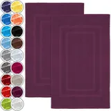 NatureMark 2er Pack Badvorleger | Premium Qualität | 100% Baumwolle | 50 x 80 cm | Duschvorleger Duschmatte Doppelpack | Farbe: Lila