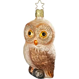 INGE-GLAS - Christbaumschmuck, Baumschmuck - Vogel - Eule - Glas - Größe: 10 cm - mundgeblasen