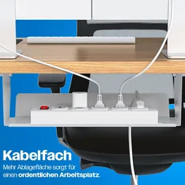 Kesser KESSER® Höhenverstellbarer Schreibtisch elektrisch Ergonomisch Steh-Sitz Schreibtisch 3-Funktions-Memory Steuerung Inkl. 360° Rollen USB-Ladeanschluss Computertisch für Homeoffice