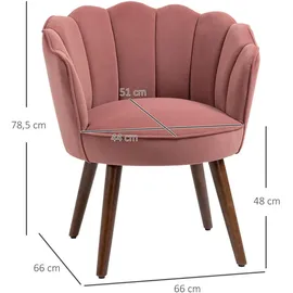 Homcom Esszimmerstuhl mit Rückenlehne Polyester Gummiholz