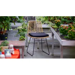 Möbelliebling Esszimmerstuhl Rattanstuhl Farbe natur inkl. Sitzkissen KAIRO