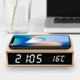 Mikamax BAMBOO WIRELESS CHARGER CLOCK