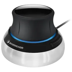3Dconnexion SpaceMouse Kompakt® Schwarz/Silber - USB 3D Navigations Maus für Windows & macOS