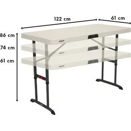 Lifetime Campingtisch Kunststoff Klapptisch Weiß