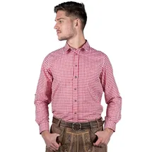 Edelnice Trachtenhemd kariert in rot, weiß | Gr.: 3XL