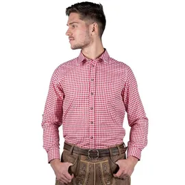 Edelnice Trachtenhemd kariert in rot, weiß | Gr.: 3XL