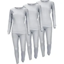 Thermounterwäsche Damen 3er Set | Hemd + Hose | Grau L