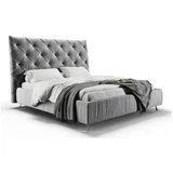 KAWOLA Bett ANNY Polsterbett Leder schwarz 180x200cm