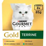 Purina Gold Gourmet Terrine Nassfutter Für Katzen 8x85g 12 Einheiten - Multicolor - One Size