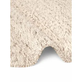 ELLE DECORATION Beans meliert, braun, natur, H:10mm Ø:160cm, Wolle, Teppiche, Handweb Teppich Wolle, Rund, Perlenstruktur, Wohnzimmer, Schlafzimmer