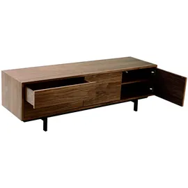 miliboo Manny TV-Lowboard 0 cm Nussbaum Schwarz/Holz, Metall