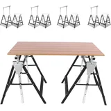 Peviasot Gerüstbock, 8er set Teleskop-Arbeitsbock Untergestell, Klappbock Variable Arbeitshöhe 80-130 cm 7-fach Höhenverstellbar, Metallbock max. Belastbarkeit 200 kg, Schwarz