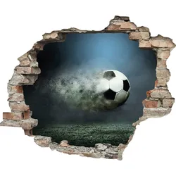 Wandtattoo QUEENCE "Fußball", bunt, T:0,1cm, Wandtattoos, Wandsticker, Wandbild, selbstklebend, 3D, Wanddurchbruch