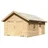 Karibu 40 mm Blockbohlen Satteldachgarage 3,87 x 5,37 m natur