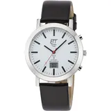 ETT Eco Tech Time Funk-Solar Herrenuhr Station Watch mit Lederband