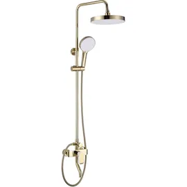 REA Bloom Duschgarnitur Weiß/Gold 144 cm