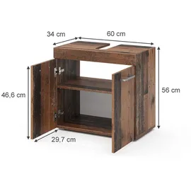 Vicco Waschbeckenunterschrank Luna 60 x 56 cm Braun