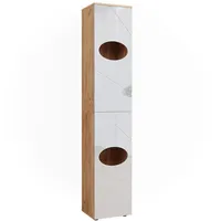 Vicco Wäscheschrank Irma Goldkraft Eiche/Weiß Hochglanz 37 x 192