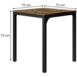 Vicco Fyrk 70 x 70 x 70 cm schwarz/eiche rustikal
