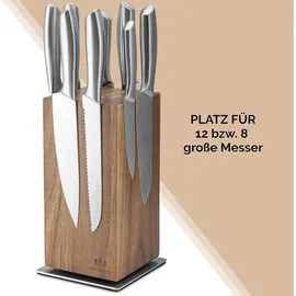 luxuskollektion Magnetischer Messerblock 360° drehbar unbestückt Braun