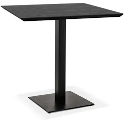 Kadima Design Esstisch 70 cm, Naturholz & Gusseisen, Quadrat, ideal für Gastronomie, 4 Personen, Schwarz