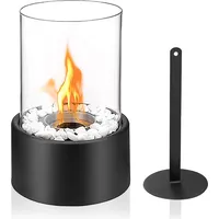 LARS360 Tischkamin Tischfeuer mit Dekosteine Bioethanol Kamin Glaskamin Dekokamin Balkon für Balkon Deko Garten Deko,Type A