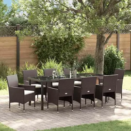vidaXL Garten Essgruppe 9-tlg. Braun