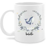 Tasse Tassen 325ml - Süßer Wal Walfisch - 325 ml - Weiß - wale personalisierte dem name