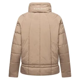 Navahoo leichte Damen Steppjacke kurze Übergangsjacke oversized mit Fledermausärmeln Luftzauber 14 Taupe Grey Gr. L - L