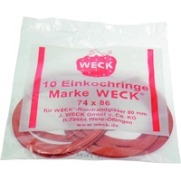 Weck Einkochring für Einmachgläser, Ø74/86 mm, 10er-Set, Rot