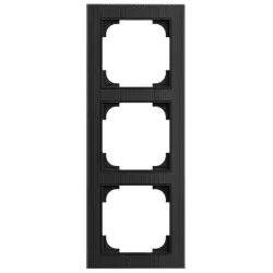 Busch-Jaeger Abdeckrahmen 3-fach, Busch-art linear® (Glas schwarz strukturiert)
